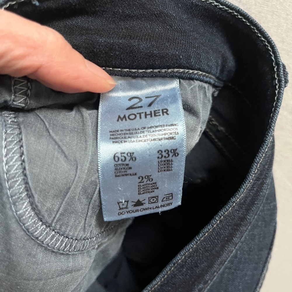 Mother The Rascal Dark Blue Women's Distressed Slim fit Jeans Sz 27 - Picture 9 of 15
